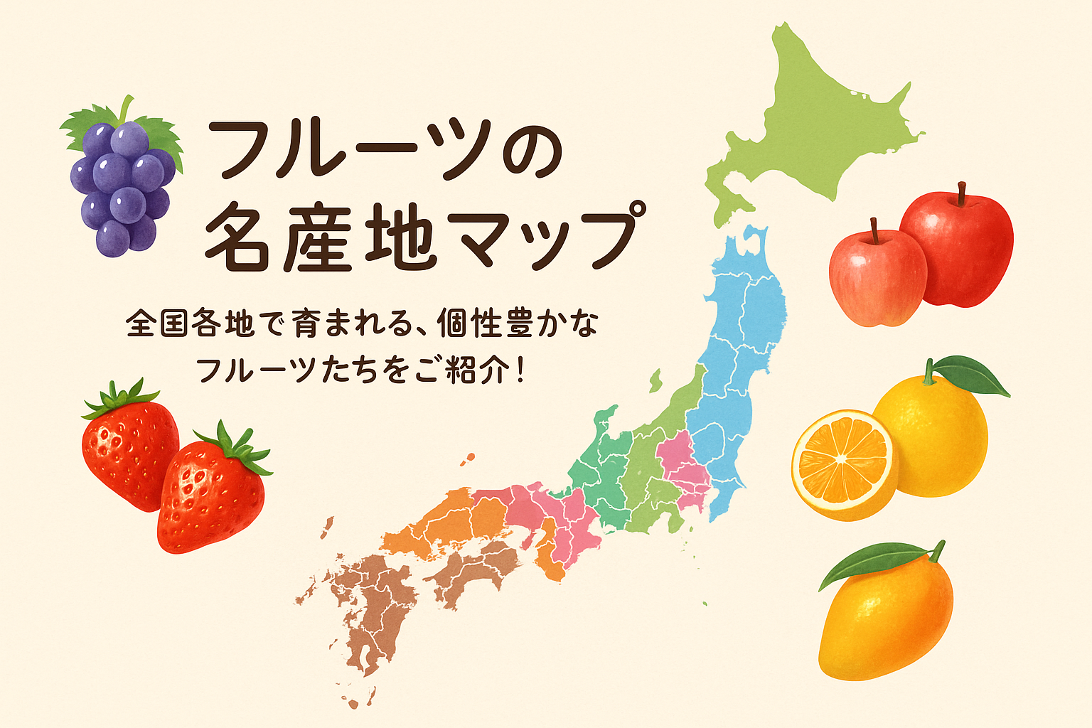 都道府県別フルーツ名産地一覧｜旬の果物がまるわかり
