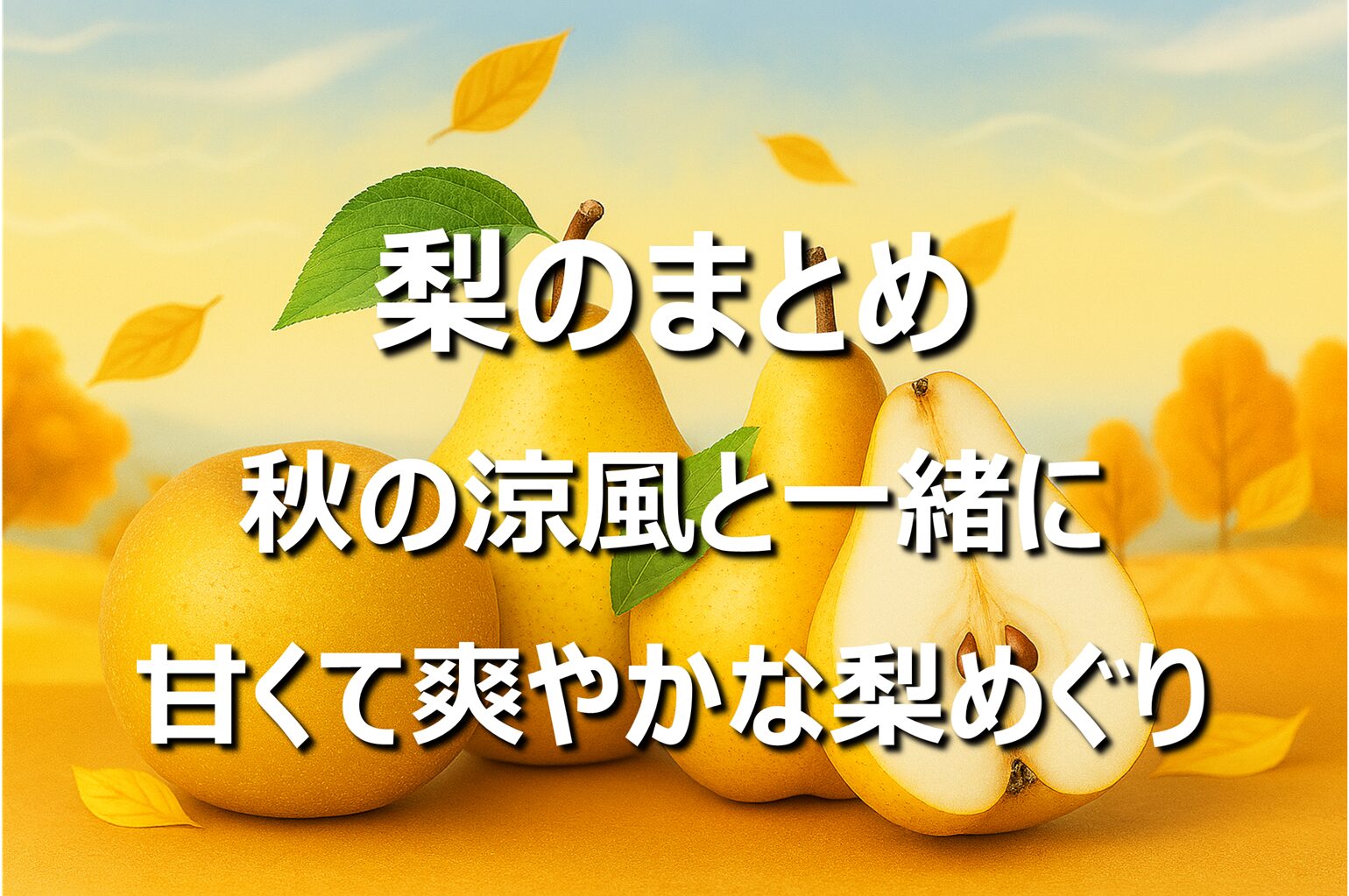 【梨のまとめ】種類・旬の時期・特徴|和梨と洋梨の違いと食べ方
