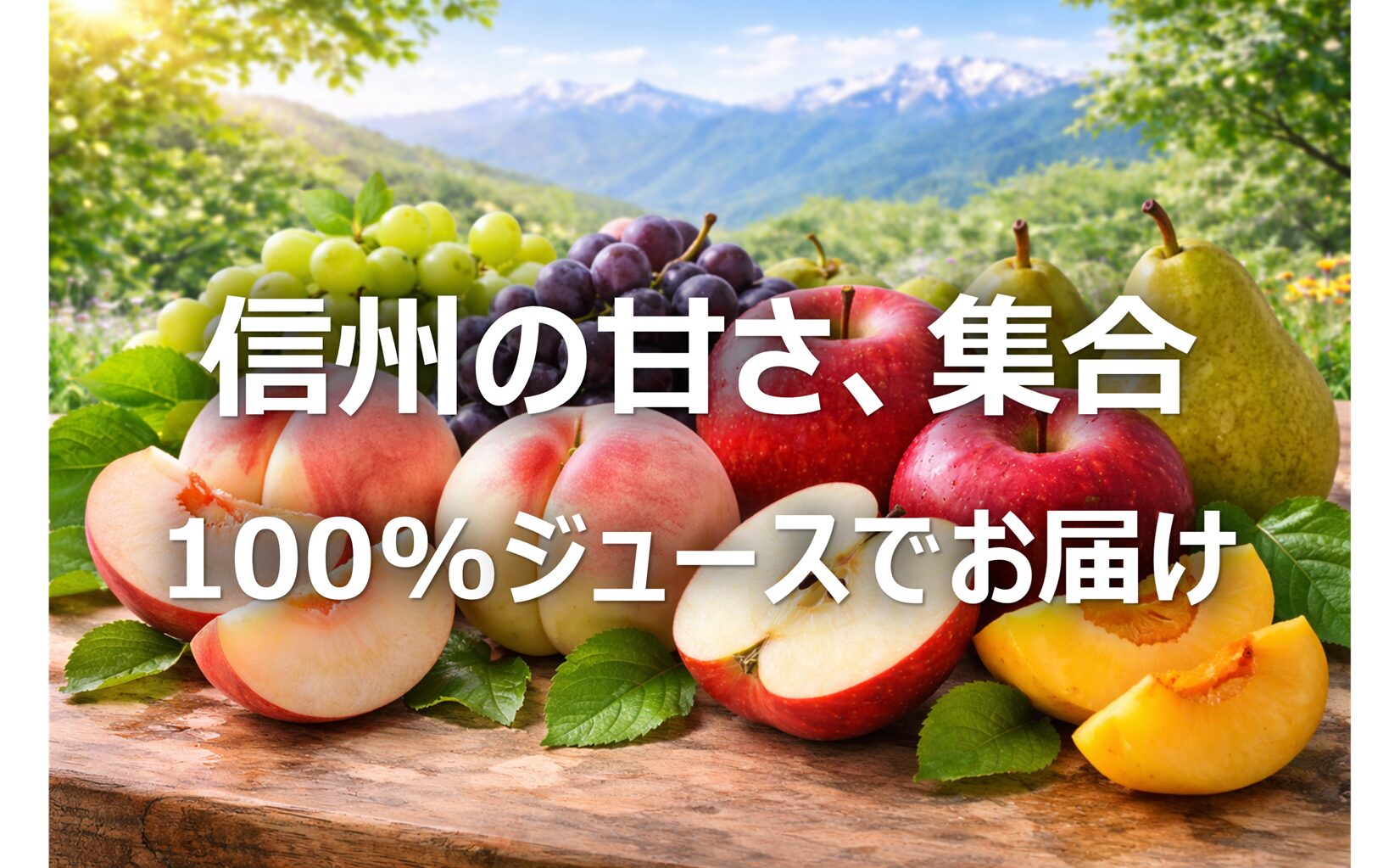 【長野信州産100%ジュース】ふじ・白桃・ぶどう・黄桃・洋梨